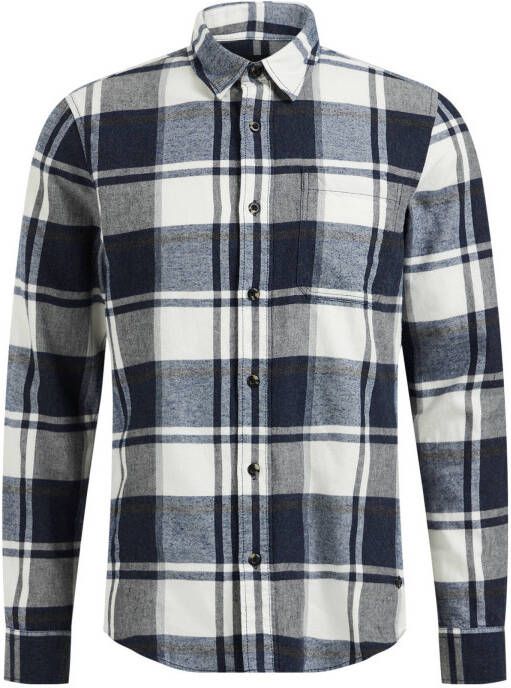 WE Fashion geruite regular fit overhemd blue shadow