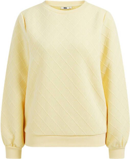 WE Fashion geruite sweater lichtgeel