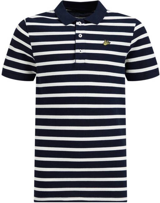 WE Fashion gestreept T shirt donkerblauw/wit