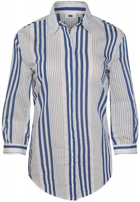 WE Fashion gestreepte blouse blauw/grijs