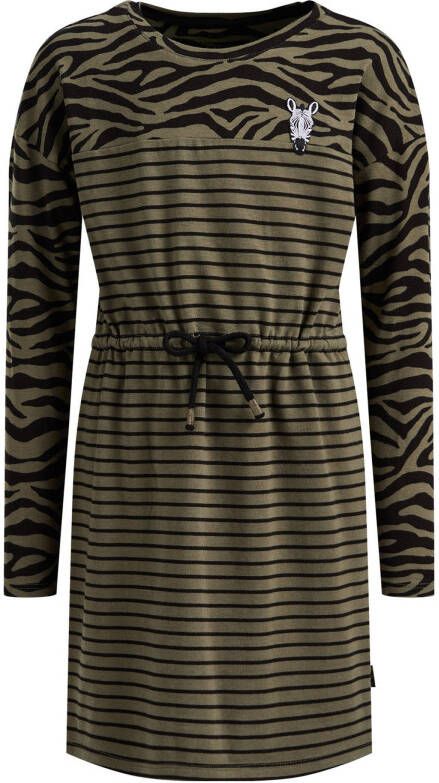 WE Fashion gestreepte jurk groen/zwart