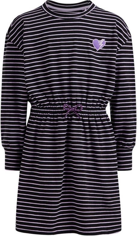 WE Fashion gestreepte jurk zwart