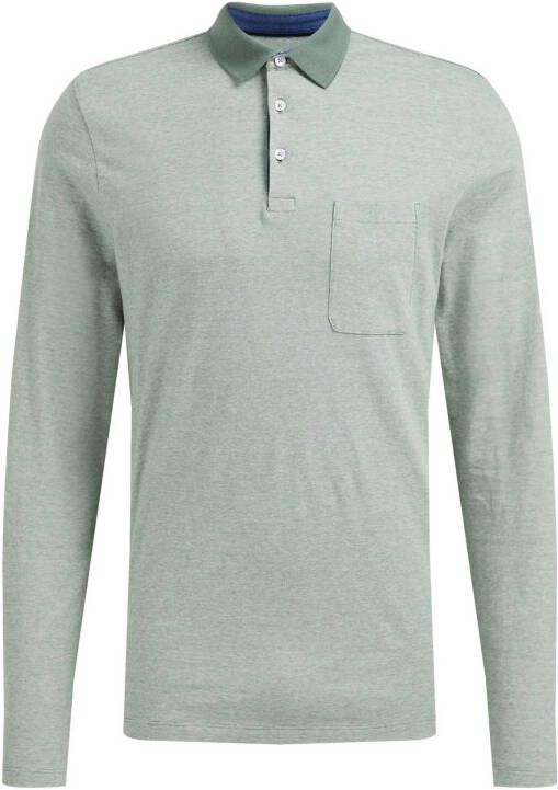 WE Fashion gestreepte slim fit polo groen